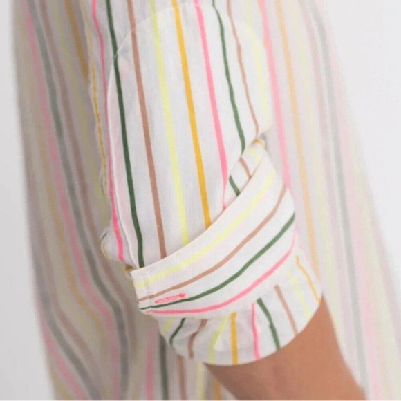 Kerri Rosenthal Pia Button Down Multistripe Shirt With Graphic Heart Size L - Picture 2 of 9